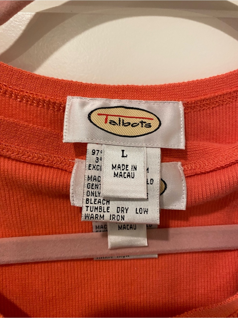 Talbots Coral Twin Set Cardigan Shell Tank Top Large Cotton Stretch - Picture 6 of 7